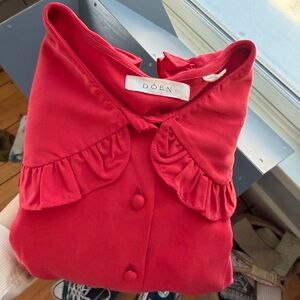 Doen silk sparrow blouse medium red